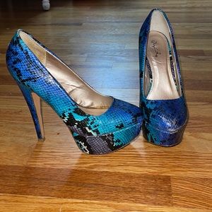 Snakeskin high heels